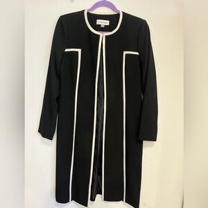 Calvin Klein Black Long Sleeve Dress with White Contrast Trim